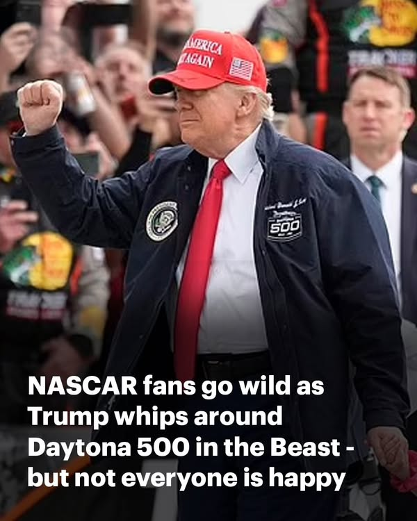 NASCAR fans go wild as Trump whips around Daytona 500 in the Beast but not everyone is delighted